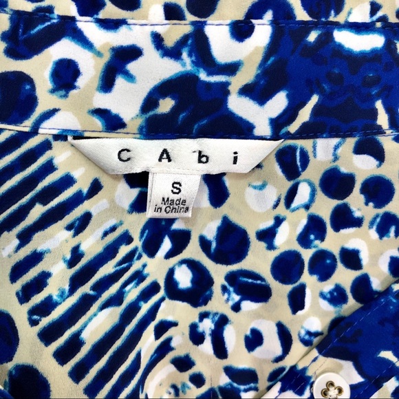CABI WOMENS MULTICOLORED BUTTON FRONT BLOUSE S - Picture 11 of 12